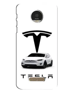Чехол для Motorola MOTO Z с картинкой «Tesla White Style»