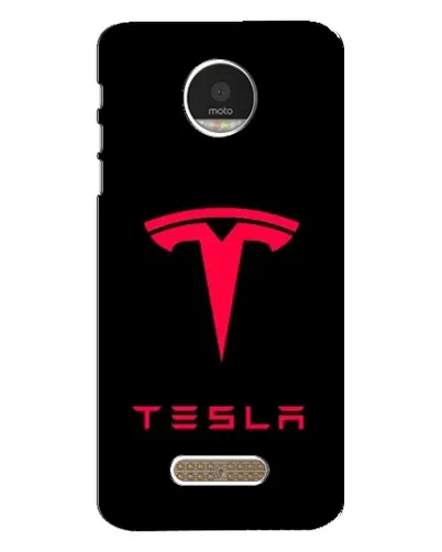 Чехол для Motorola MOTO Z с картинкой «Tesla Red Logo»