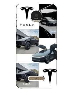 Чехол для Motorola MOTO Z с картинкой «Коллаж Cybertruck Tesla»