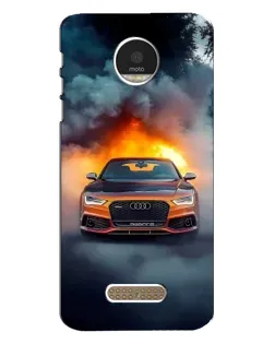Чехол для Motorola MOTO Z с картинкой «Audi в огненном дыму»