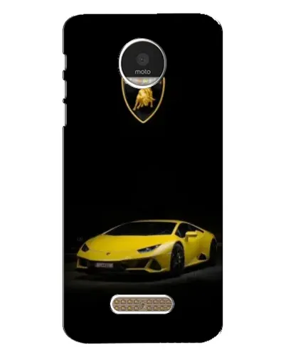 Чехол для Motorola MOTO Z с картинкой «Lamborghini желтый акцент»