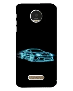 Чехол для Motorola MOTO Z с картинкой «Неоновый контур Lamborghini»