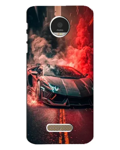 Чехол для Motorola MOTO Z с картинкой «Lamborghini красный дым»