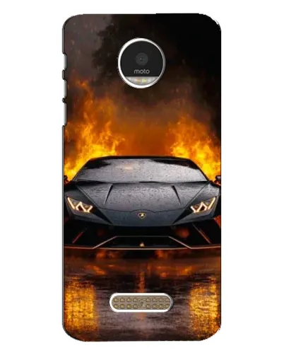 Чехол для Motorola MOTO Z с картинкой «Lamborghini в огне»