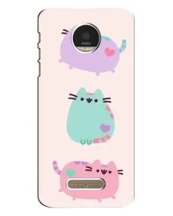 Чехол для Motorola MOTO Z с картинкой «Pusheen трио»