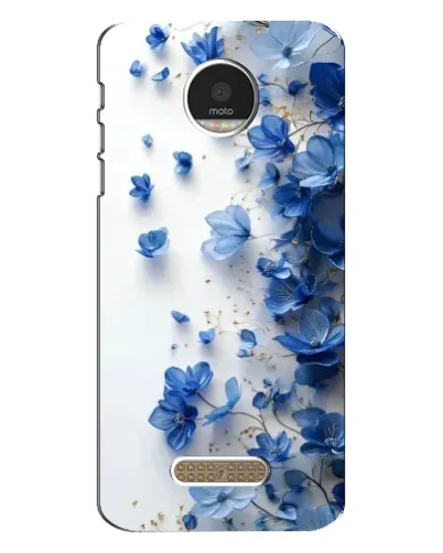 Чехол для Motorola MOTO Z с картинкой «Голубой цветочный каскад»