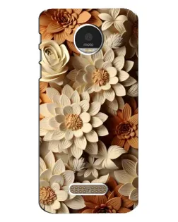 Чехол для Motorola MOTO Z с картинкой «Бежевый флористический декор»