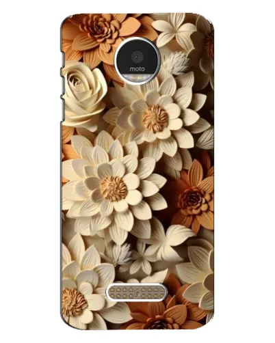 Чехол для Motorola MOTO Z с картинкой «Бежевый флористический декор»