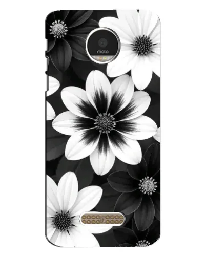 Чехол для Motorola MOTO Z с картинкой «Монохромные астры»