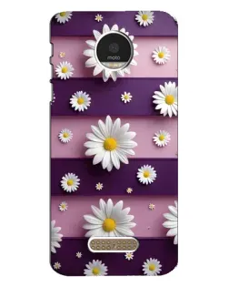 Чехол для Motorola MOTO Z с картинкой «Ромашки на фиолетовом»