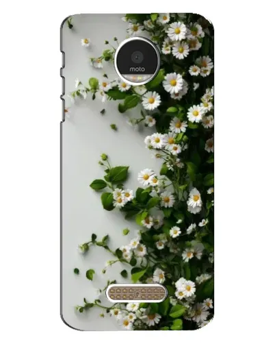 Чехол для Motorola MOTO Z с картинкой «Ветка мелких белых цветов»