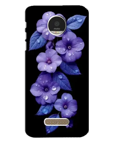 Чехол для Motorola MOTO Z с картинкой «Фиолетовые цветы с росою»