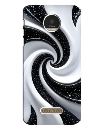 Чехол для Motorola MOTO Z с картинкой «Черно-белая спираль»