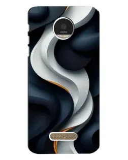 Чехол для Motorola MOTO Z с картинкой «Объемные черно-белые ленты»