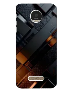 Чехол для Motorola MOTO Z с картинкой «Черные геометрические блоки»