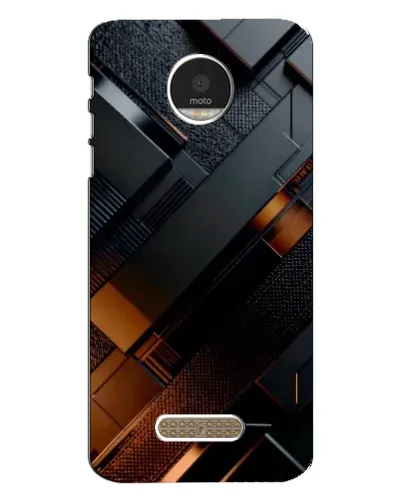 Чехол для Motorola MOTO Z с картинкой «Черные геометрические блоки»