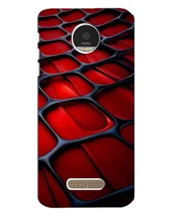 Чехол для Motorola MOTO Z с картинкой «Красная глянцевая сетка»