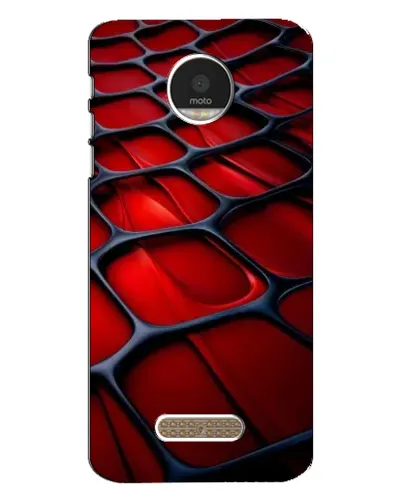 Чехол для Motorola MOTO Z с картинкой «Красная глянцевая сетка»