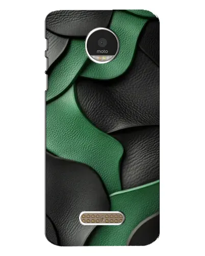 Чехол для Motorola MOTO Z с картинкой «Зеленые кожаные волны»