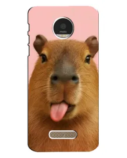 Чехол для Motorola MOTO Z с картинкой «Капибара с языком»