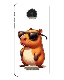 Чехол для Motorola MOTO Z с картинкой «Капибара в очках»
