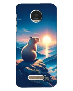 Чехол для Motorola MOTO Z с картинкой «Закат солнца с капибарой»