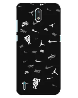 Чехол для Nokia 1.3 с картинкой «Nike Black Pattern»