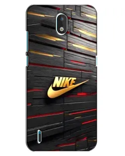 Чехол для Nokia 1.3 с картинкой «Золотой Nike на металле»