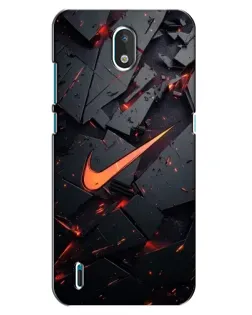 Чехол для Nokia 1.3 с картинкой «Nike — эффект разломов»
