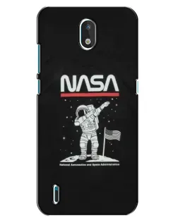 Чехол для Nokia 1.3 с картинкой «NASA — шагаем по Луне»