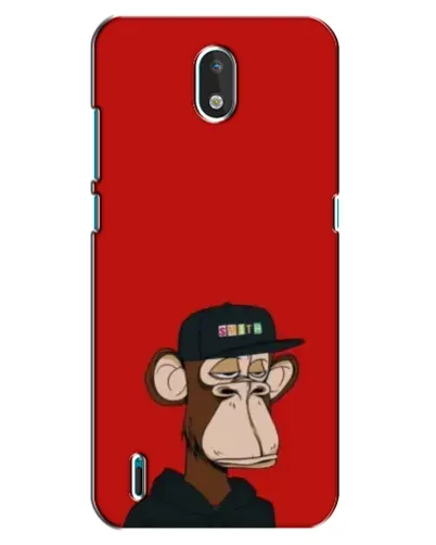 Чехол для Nokia 1.3 с картинкой «Bored Ape — красный фон»