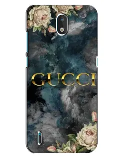 Чехол для Nokia 1.3 с картинкой «Абстрактные цветы Gucci»