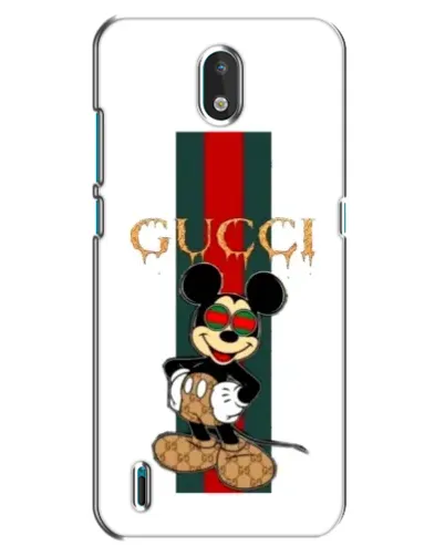 Чехол для Nokia 1.3 с картинкой «Микки Маус Gucci — полосы»