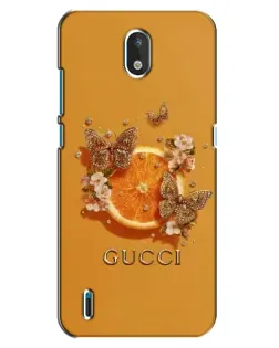 Чехол для Nokia 1.3 с картинкой «Gucci — золотые бабочки»