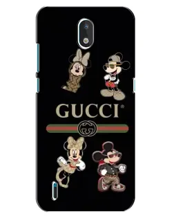 Чехол для Nokia 1.3 с картинкой «Gucci — герои Disney и монограмма»