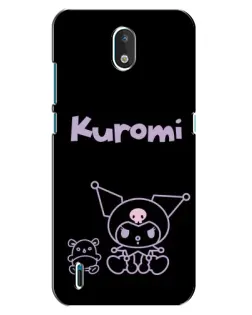 Чехол для Nokia 1.3 с картинкой «Kuromi — черный минимализм»