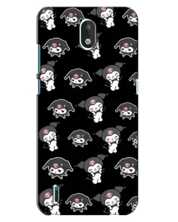 Чехол для Nokia 1.3 с картинкой «Черный паттерн Kuromi»