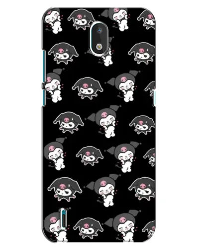 Чехол для Nokia 1.3 с картинкой «Черный паттерн Kuromi»