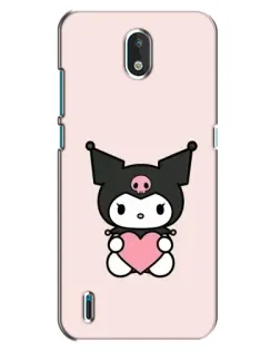 Чехол для Nokia 1.3 с картинкой «Kuromi и сердце»