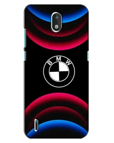 Чехол для Nokia 1.3 с картинкой «Логотип BMW и неоновые дуги»