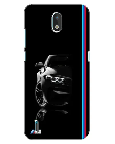 Чехол для Nokia 1.3 с картинкой «Силуэт BMW в темноте»