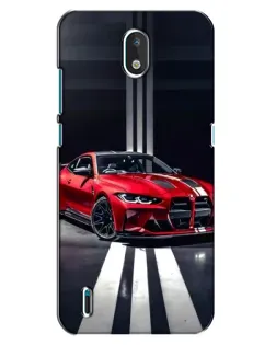 Чехол для Nokia 1.3 с картинкой «Красная BMW на дороге»