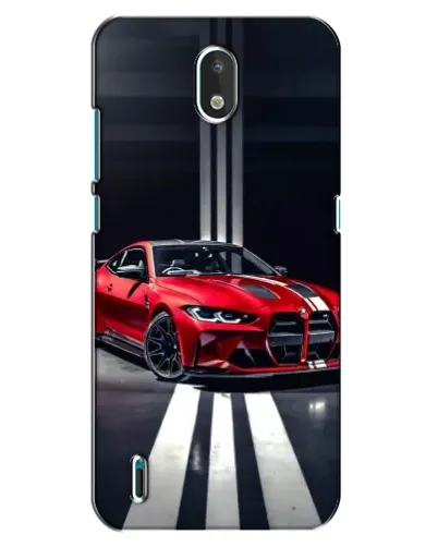 Чехол для Nokia 1.3 с картинкой «Красная BMW на дороге»