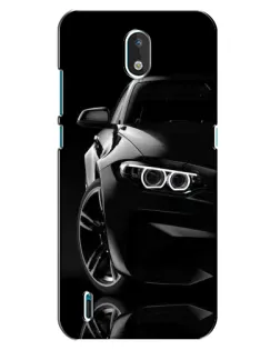 Чехол для Nokia 1.3 с картинкой «Черная BMW — профиль»