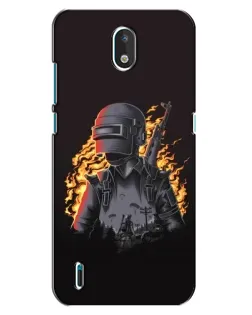 Чехол для Nokia 1.3 с картинкой «PUBG — огненный силуэт»