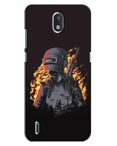 Чехол для Nokia 1.3 с картинкой «PUBG — огненный силуэт»