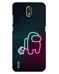 Чехол для Nokia 1.3 с картинкой «Among Us неон-арт»