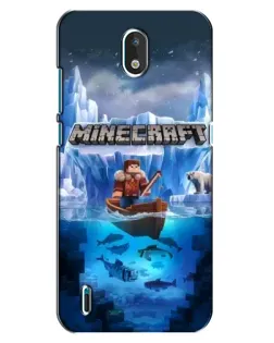 Чехол для Nokia 1.3 с картинкой «Minecraft ледяной мир»