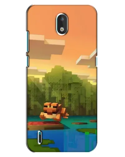 Чехол для Nokia 1.3 с картинкой «Майнкрафт закат солнца»