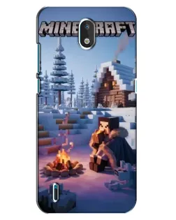Чехол для Nokia 1.3 с картинкой «Зимний Minecraft»